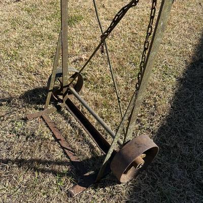 Early Farm Utility Dolly / Hand Truck – Cast Iron Wheels – Primitive Agricultural Equipment