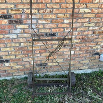 Early Farm Utility Dolly / Hand Truck – Cast Iron Wheels – Primitive Agricultural Equipment