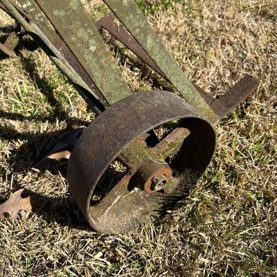 Early Farm Utility Dolly / Hand Truck – Cast Iron Wheels – Primitive Agricultural Equipment
