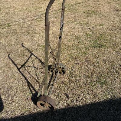 Early Farm Utility Dolly / Hand Truck – Cast Iron Wheels – Primitive Agricultural Equipment