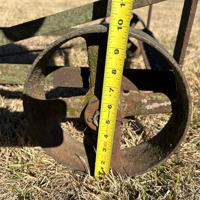 Early Farm Utility Dolly / Hand Truck – Cast Iron Wheels – Primitive Agricultural Equipment