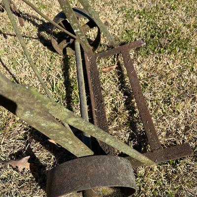 Early Farm Utility Dolly / Hand Truck – Cast Iron Wheels – Primitive Agricultural Equipment