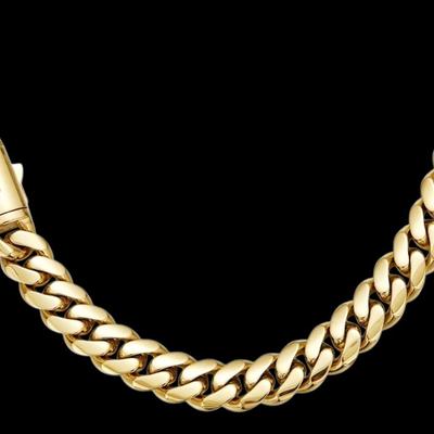 14kt Gold Plated Miami Cuban Curb Link Chain Necklace