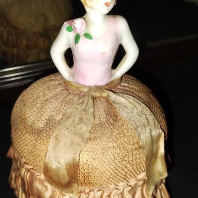 Sale Photo Thumbnail #15: 1900s Half Doll Pin Cushion.