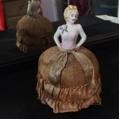 Sale Photo Thumbnail #17: 1900s Half Doll Pin Cushion.