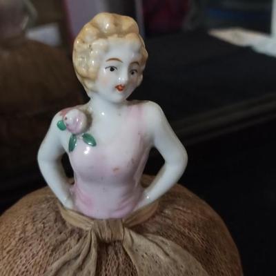 Sale Photo Thumbnail #18: 1900s Half Doll Pin Cushion.