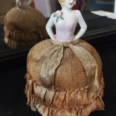 Sale Photo Thumbnail #16: 1900s Half Doll Pin Cushion.