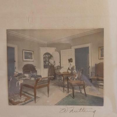 Sale Photo Thumbnail #22: Beautiful original Artwork by Artist Wallace Nutting, Dated 1916

Original Hand colored of Wentworth Gardener House, Portsmouth New Hampshire. Excellent condition with only slight discoloration on the white border as pictured.