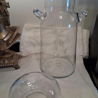 Sale Photo Thumbnail #84: 17 1/2" Large Blenko John Nickerson Milk Jug Apothecary style Jar. Completely Hand Blown. Hard to find. Last 3 pics show the 3 I found with prices. 

Perfect Condition with no chips cracks or breaks.