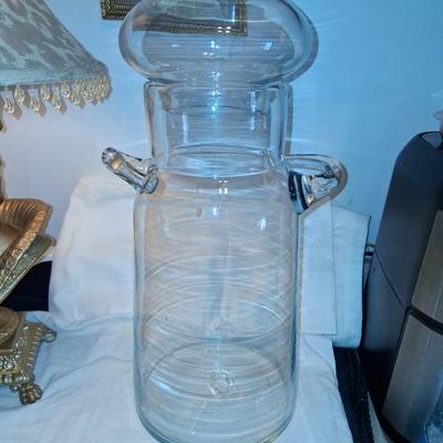 Sale Photo Thumbnail #94: 17 1/2" Large Blenko John Nickerson Milk Jug Apothecary style Jar. Completely Hand Blown. Hard to find. Last 3 pics show the 3 I found with prices. 

Perfect Condition with no chips cracks or breaks.