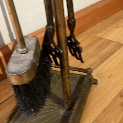 Vintage Brass Fireplace Tool Set – Duck Head Handles