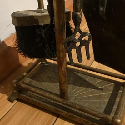 Vintage Brass Fireplace Tool Set – Duck Head Handles