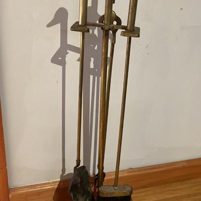 Vintage Brass Fireplace Tool Set – Duck Head Handles