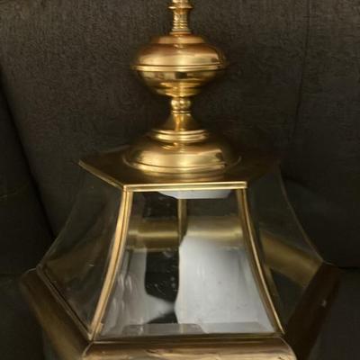 Pair of Quoizel Newbury Solid Brass Outdoor Post Lanterns - Polished Brass, 3-Light