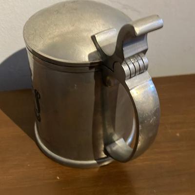 German Pewter Stein - Full Relief Design with Figures & Musicians - L. Mory München