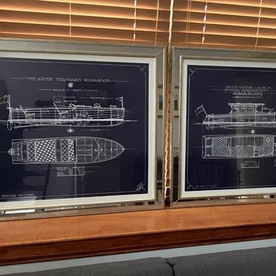 Matching Pair! 1923 Original Boat Blueprints