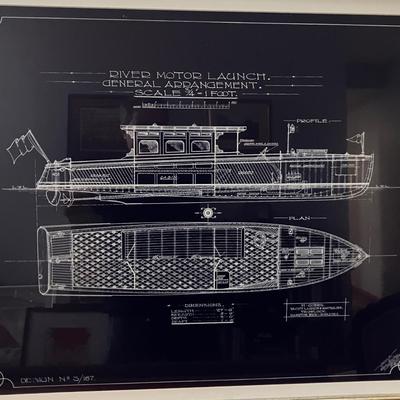 Matching Pair! 1923 Original Boat Blueprints