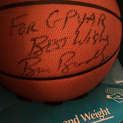 Vintage Bill Bradley Autographed Spalding NBA Basketball + Original 1988 Box