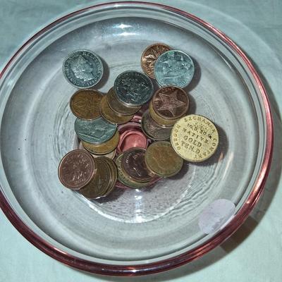 Sale Photo Thumbnail #111: Bowl not included. Various coins, various years.