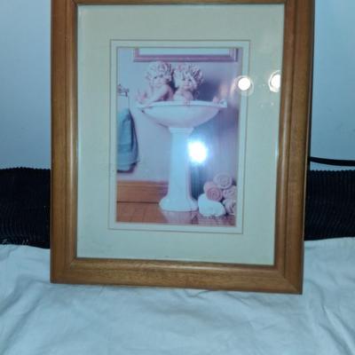 Sale Photo Thumbnail #185: Portrait size Anne Geddes print in original Teak Frame. Great condition