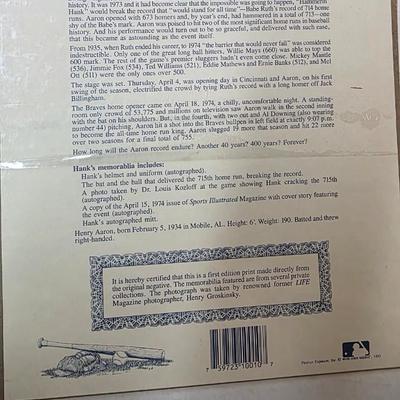 1993 Licensed Hank Aaron 715 Commemorative First-Edition Print