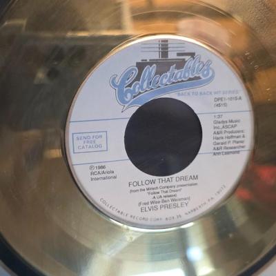 Elvis Presley “Follow That Dream” 24kt Gold-Plated Record Commemorative Framed Display with Photo Collage & Lyric Plaque