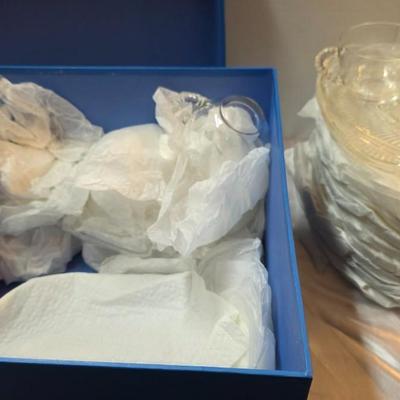 Federal Glass Crystal Leaf Vintage Snack Set – 10 Snack Sets (20-Piece) Mid-Century Glassware Collection