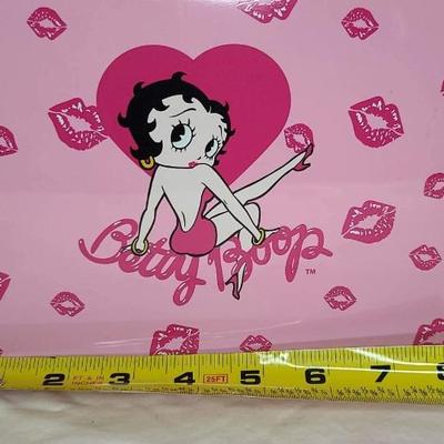 Betty Boop Pink Metal Carry Case with Heart & Kiss Print Design