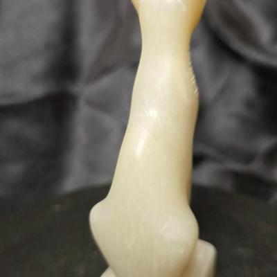 Egyptian Bastet Cat Alabaster Figurine – Hand Carved Stone Goddess Statue – Ancient Egypt Decor
