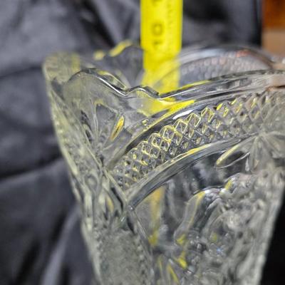 Bohemian Czech Leaded Cut Crystal Scalloped Rim Vase