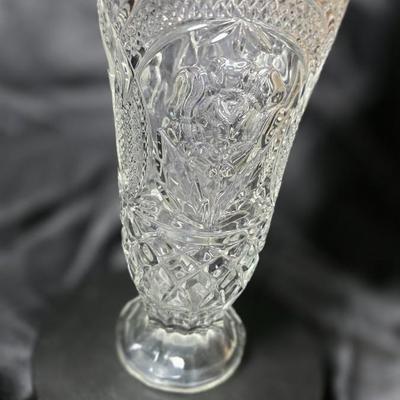 Bohemian Czech Leaded Cut Crystal Scalloped Rim Vase