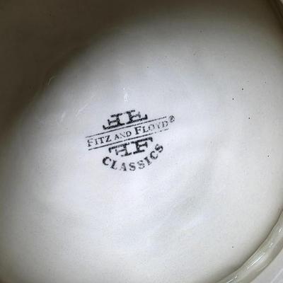 Fitz & Floyd Florentine Christmas Pillar Candle Holder – Hand-Painted Holiday Ceramic Centerpiece