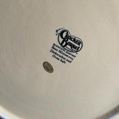 Cracker Barrel Bountiful Harvest Pumpkin Pie Dish - Sunflower and Leaf Ceramic Carrier