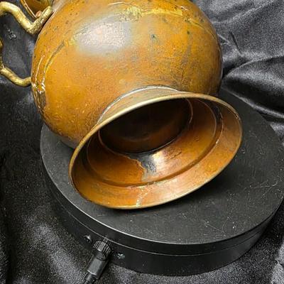 Vintage Copper & Brass Coal Scuttle – Lion Head Handles, Victorian Hearth Bucket