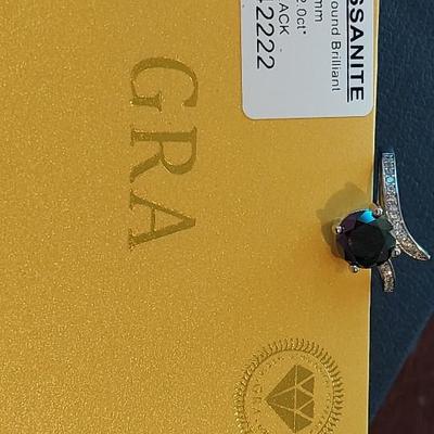 GRA CERTIFIED BLACK MOISSANITE RING