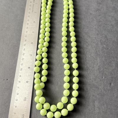 Lime green beaded fashion necklace