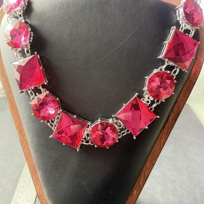 Beautiful pink statement necklace