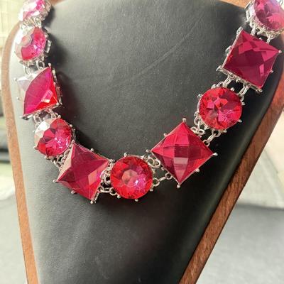 Beautiful pink statement necklace