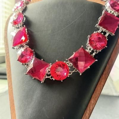 Beautiful pink statement necklace