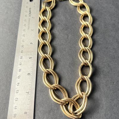 Vintage gold tone link fashion necklace