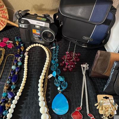 Sale Photo Thumbnail #8: Pins, watches, Necklaces, Video camera, Pens and more.

Display items not included.