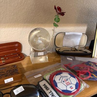 Sale Photo Thumbnail #5: Pins, watches, Necklaces, Video camera, Pens and more.

Display items not included.