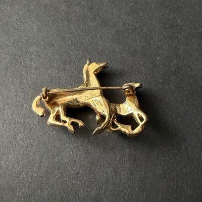 Rhinestone horse brooch