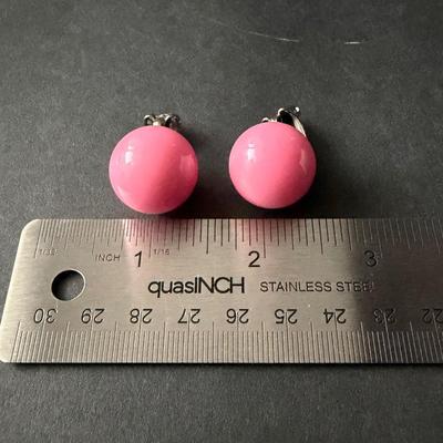 Beautiful pink statement clip on earrings vintage