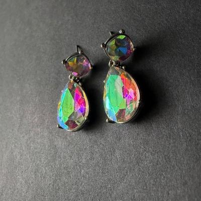 iridescent Teardrop dangle earrings