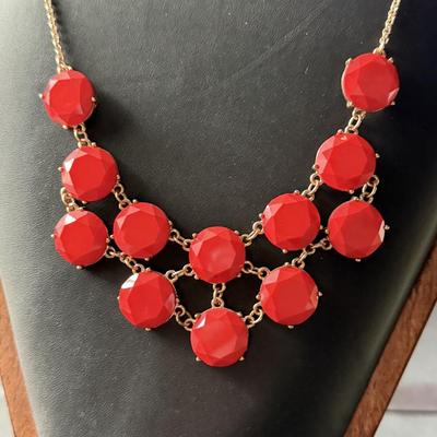 Beautiful red costume necklace