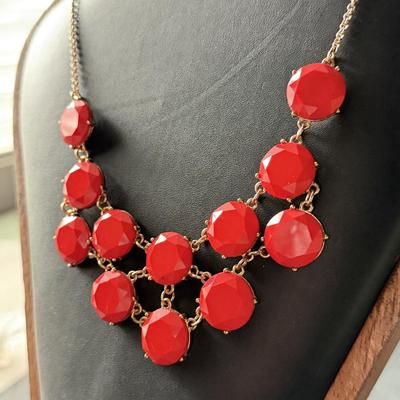 Beautiful red costume necklace