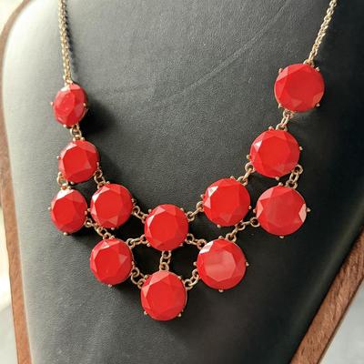 Beautiful red costume necklace