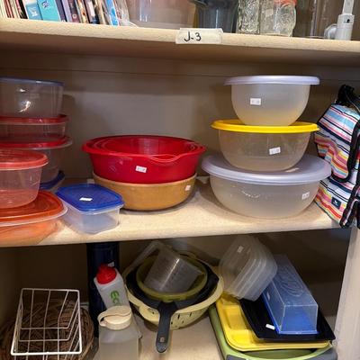 Sale Photo Thumbnail #55: Plastic Ware, Cookbooks, Bowls, and more.