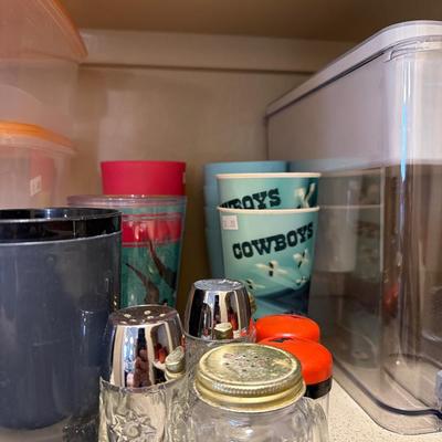 Sale Photo Thumbnail #56: Plastic Ware, Cookbooks, Bowls, and more.